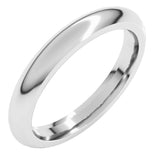 14K White Gold 3 mm Comfort-Fit Half Round Band Size 10.5