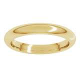10K Yellow Gold 3 mm Comfort-Fit Half Round Band Size 9.5