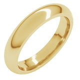 18K Yellow Gold 4 mm Comfort-Fit Half Round Band Size 8.5