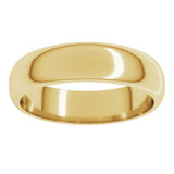 14K Yellow Gold 5 mm Half Round Band Size 9.5