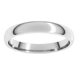 10K White Gold 3 mm Lightweight Comfort-Fit Half Round Band Size 6