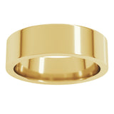 10K Yellow Gold 6 mm Comfort-Fit Flat Band Size 11