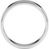 Platinum 6 mm Stepped-Edge Flat Band Size 10