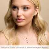 Sterling Silver Lab-Grown Emerald 18" Necklace