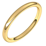 14K Yellow Gold 2 mm Comfort-Fit European-Style Band Size 8