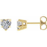 14K Yellow Gold Natural White Sapphire Stud Earrings