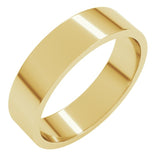 14K Yellow Gold 5 mm Flat Band Size 6