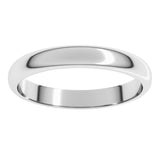 14K White Gold 3 mm Half Round Band Size 6