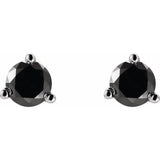 14K White Gold 1/5 CTW Natural Black Diamond  Earrings