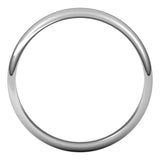 Sterling Silver 3.5 mm Half Round Band Size 8
