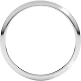Platinum 2 mm Half Round Band Size 9