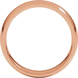 14K Rose Gold 5 mm Lightweight Comfort-Fit Half Round Band Size 10