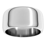 14K White Gold 10 mm Half Round Band Size 8.5