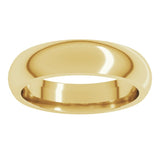 14K Yellow Gold 5 mm Comfort-Fit Half Round Band Size 14