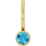 14K Yellow Gold Natural Blue Zircon Charm/Pendant