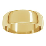 14K Yellow Gold 6 mm Lightweight Half Round Band Size 9