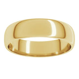 14K Yellow Gold 5 mm Lightweight Half Round Band Size 11