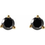 14K Yellow Gold 1 1/8 CTW Natural Black Diamond Earrings