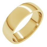 14K Yellow Gold 6 mm Lightweight Comfort-Fit Half Round Band Size 8.5