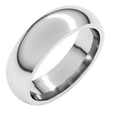 10K White Gold 6 mm Comfort-Fit Half Round Band Size 9