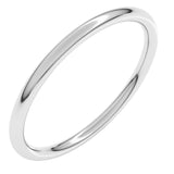 14K White Gold 1.5 mm Comfort-Fit Full Round Band Size 5.5