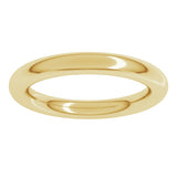 14K Yellow Gold 3 mm Comfort-Fit Full Round Band Size 7