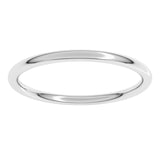 14K White Gold 1.5 mm Comfort-Fit Full Round Band Size 8
