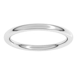 14K White Gold 2 mm Comfort-Fit Full Round Band Size 8