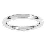 10K White Gold 2.5 mm Comfort-Fit Full Round Band Size 8