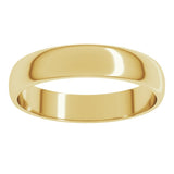 10K Yellow Gold 4 mm Lightweight Half Round Band Size 11.5