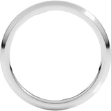 14K White Gold 2 mm Comfort-Fit Half Round Band Size 10