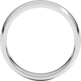 Platinum 5 mm Lightweight Comfort-Fit Half Round Band Size 8