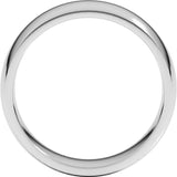 14K White Gold 7 mm Lightweight Comfort-Fit Half Round Band Size 13