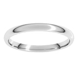 14K White Gold 2 mm Lightweight Comfort-Fit Half Round Band Size 6.5