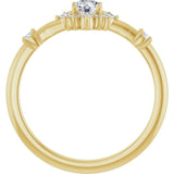 14K Yellow Gold 3/8 CTW Lab-Grown Diamond Halo-Style Ring
