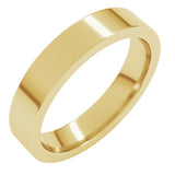 18K Yellow Gold 4 mm Comfort-Fit Flat Band Size 6