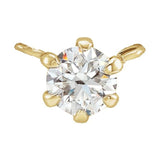 14K Yellow Gold 1/4 CT Lab-Grown Diamond 6-Prong Claw Necklace Center