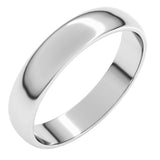 14K White Gold 4 mm Lightweight Half Round Band Size 9
