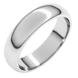 10K White Gold 5 mm Half Round Band Size 7.5