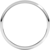 14K White Gold 2 mm Lightweight Half Round Band Size 9