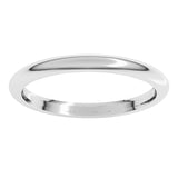Platinum 2 mm Comfort-Fit Half Round Band Size 8