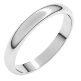 14K White Gold 3 mm Half Round Band Size 5