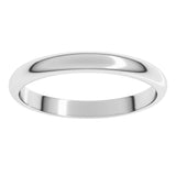 18K White Gold 2.5 mm Half Round Band Size 7