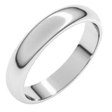 Platinum 4 mm Half Round Band Size 6