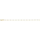 14K Yellow Gold-Filled 1.6 mm Multi-Color Enamel Bead Paperclip-Style 7" Chain