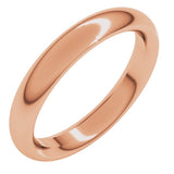 14K Rose Gold 3.5 mm Comfort-Fit Half Round Band Size 10.5