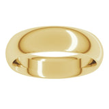 10K Yellow Gold 5.5 mm Comfort-Fit Half Round Band Size 12