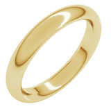 10K Yellow Gold 3.5 mm Comfort-Fit Half Round Band Size 4