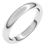 10K White Gold 3.5 mm Comfort-Fit Half Round Band Size 5.5
