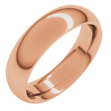 14K Rose Gold 5.5 mm Comfort-Fit Half Round Band Size 9